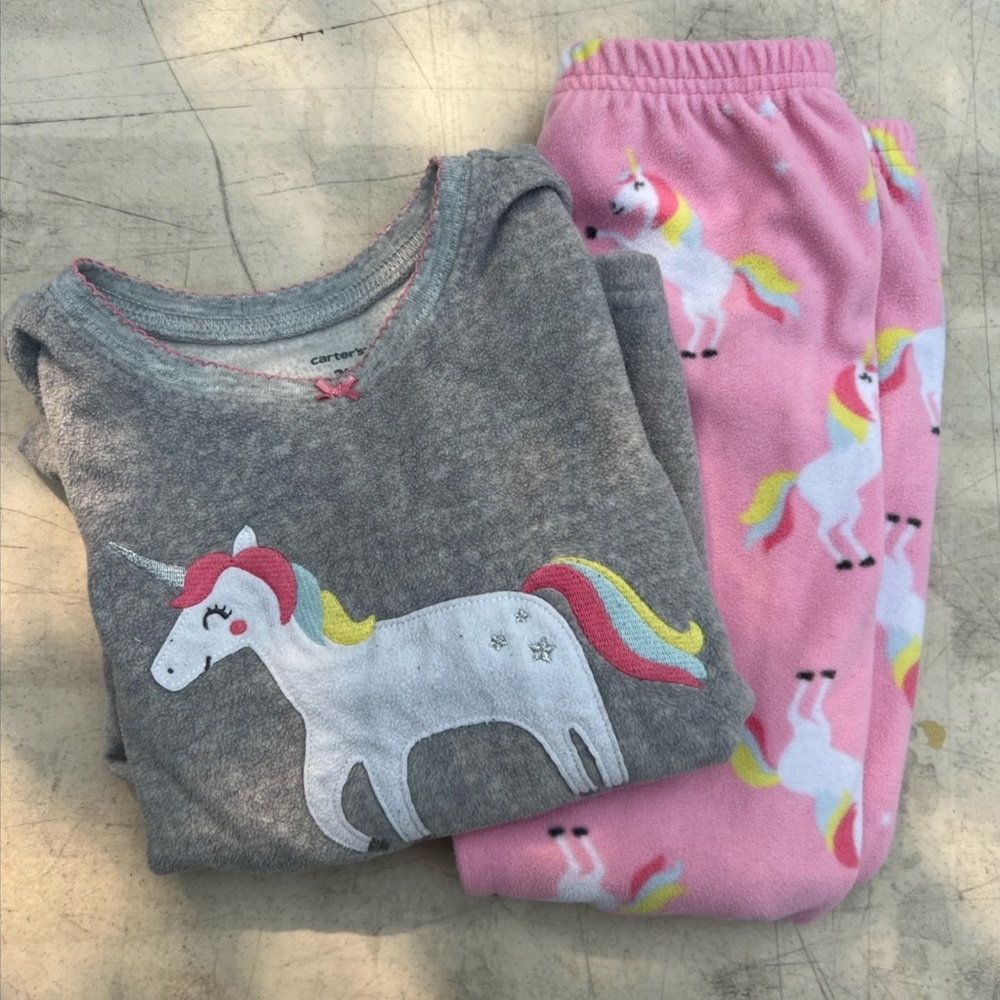 Fleece unicorn pajamas
